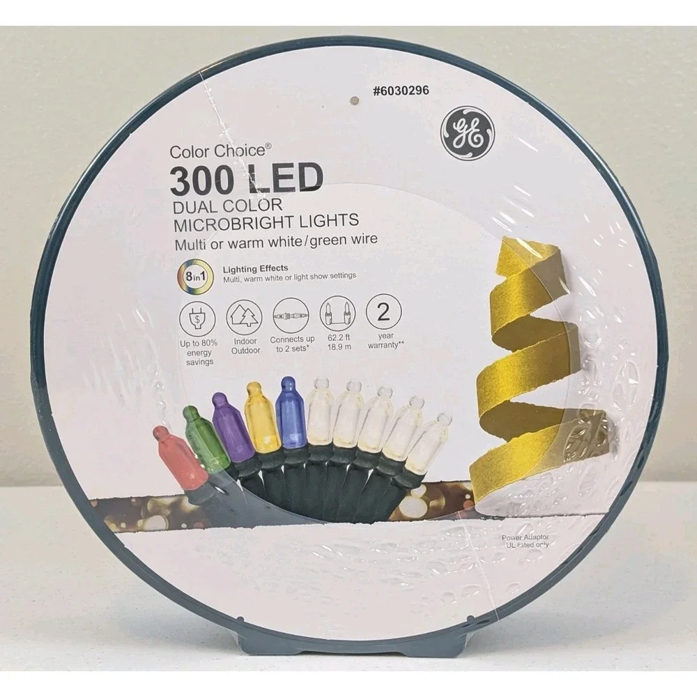 GE Color Choice 300 Ct 62.2-ft Multiffunction White/Multicolor LED String Lights